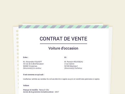 Contract of sale contract illustration mail paper sale