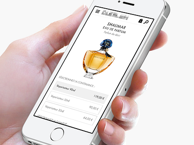 Product page e commerce iphone mobile perfume product page selector shop ui design women