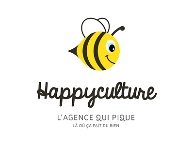 Happy Dribbble bee happiness happy illustration logo yellow