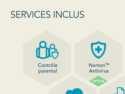 Services inclus feature hexagon icon option service