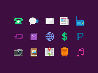 Icons – set 1 app icons flat flat design icon icon set iconography long shadow