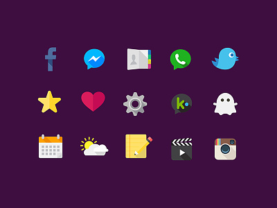 Icons – set 2 app icons flat flat design icon icon set iconography long shadow