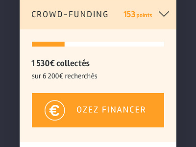 Funding gauge button crowd crowd funding cta expand funding gauge measure mobile responsive ui yellow