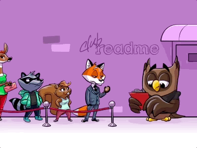 Club ReadMe! animation animations neon owlbert readme sign