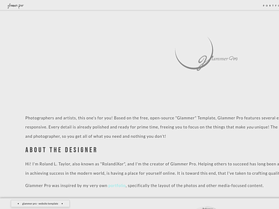 Glammer Pro (Light) (WIP) branding design template ui web design website