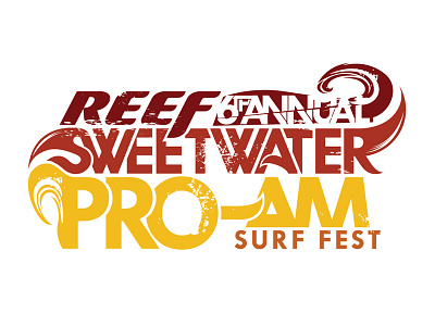 Reef 6th Annual Sweetwater Pro-AM Surf Fest Logo illustrator logo vector vector logo