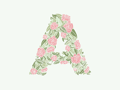 Type Floral A Sleeve Cream Pink hand lettering illustration lettering type typography vector