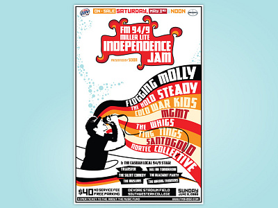 2008 Indie Jam Rock Poster for FM 94/9 graphic design illustrated illustrator poster rock poster vector