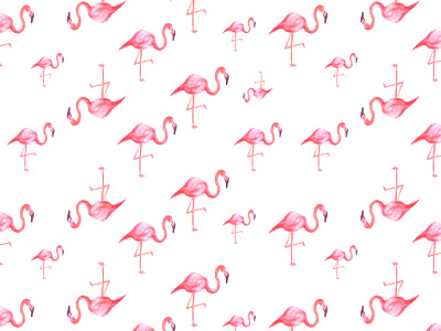 Flamingo Pattern art flower painting watercolor