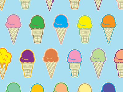 Ice Cream Pattern ice cream illustration illustrator line art simple svg vector vector illustration