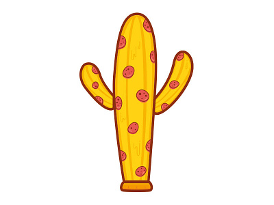Cactus Pizza cactus illustration illustrator pizza sticker stickermule vector