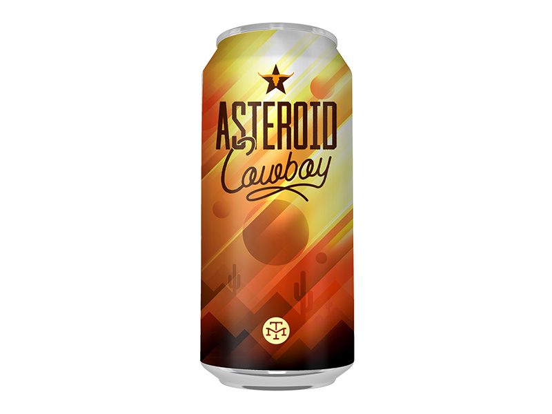 Asteroid Cowboy design illustrator can brewery beer cowboy asteroid
