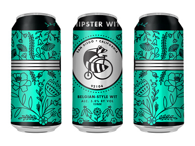 Thorn Street Brewery - Hipster Wit - Beer Can artwork beer brew brewery drawing graphic design illustration illustrator line art sketch vector