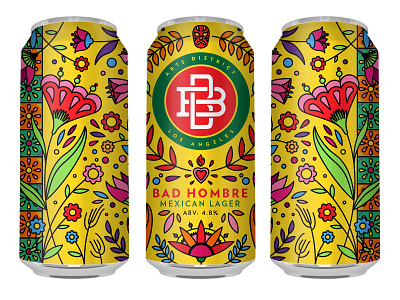 Boomtown Brewery - Bad Hombre - Can artwork beer brew brewery drawing graphic design illustration illustrator line art sketch vector