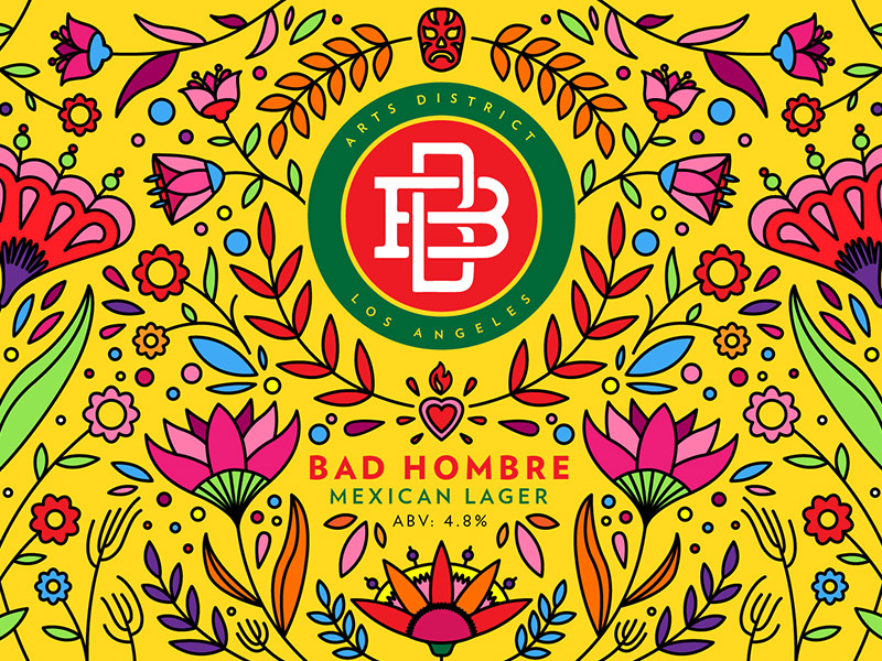 Boomtown Bad Hombre brew brewery beer drawing sketch artwork graphic design line art illustrator vector illustration