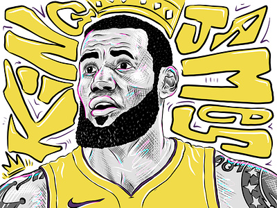 King LeBron James adobe fresco basketball fresco graphic designer graphic designers illustration king james lebron james nba nba poster