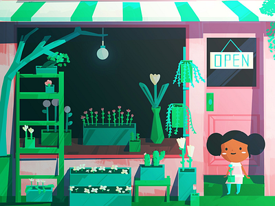 Flower Shop austinart backgrounddesign colortheory conceptart digitaldrawings digitalpainting environmentdesign flowers flowershop illustration photoshop