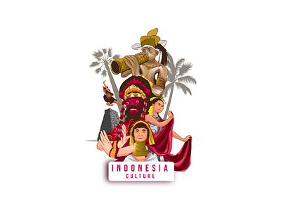 Culture in INDONESIA characters culture dance indonesia poster traditional traditional illustration