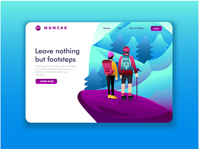 Leaving nothing but footsteps Landing page