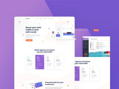Nonid - SEO & Software Landing Page PSD Template applandingpage application landingpage onepage saas saas landing page seo software