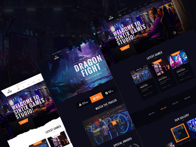 Sintix - Gaming Studio PSD Template computergames games gaming gamingportal gamingstudio matches playstation studio xbox