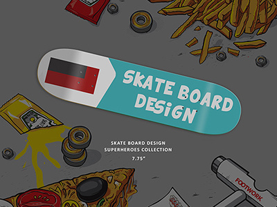 SKATEBOARD DESIGN - SUPERHERO COMIC ART graphic skateboard superhero