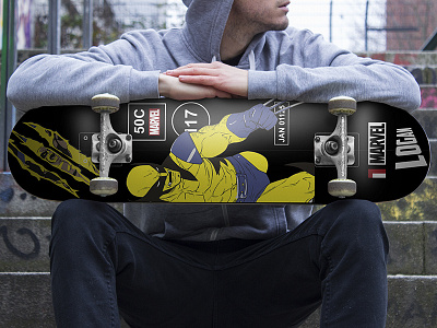 SKATEBOARD DESIGN - SUPERHERO COMIC ART art batman comic cyclops design graphic print skateboard spiderman superhero thor wolverine