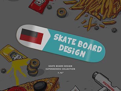 SKATEBOARD DESIGN - SUPERHERO COMIC ART