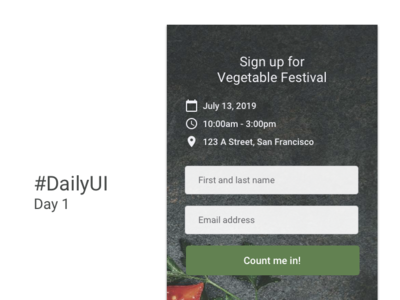DailyUI, Day 1