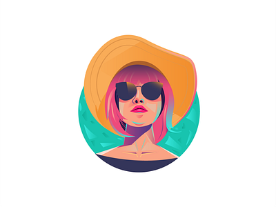 Lady cool 2d character animation design flat illustration vector website