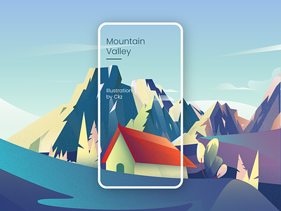 Mountain Valley design illustration vector website