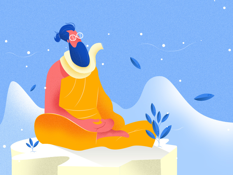 Inner peace minimal logo flat vector website illustration design
