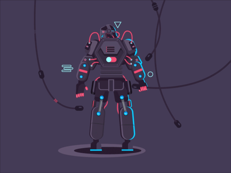 Robot 2d character 2danimation animation design illustration vector