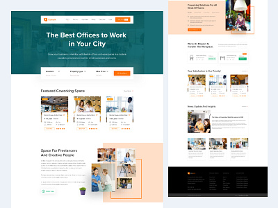 Find Co-working space animation app branding creative landing page design find desk find office illustration landing madbrains redesign typography