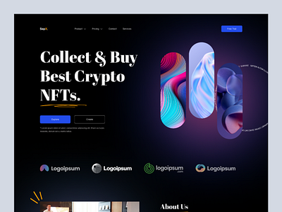 NFT Landing Page agency branding coin landing landing page market nft nft agency nft landing page website