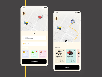 Cab booking UI cab booking ui creative design design driver booking app logistic app ride app truck find uber ui mobile app ux app