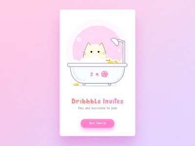 Dribbble Invites Large animated draft gif invitation invite invites motion pink