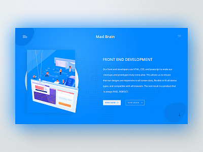 Front End Development design development experience homepage mad brains responsive ui user ux web website