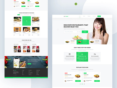 Eat Now Restaurants Directory - PSD design find food font food illustration landing madbrains restaurant ui ux web