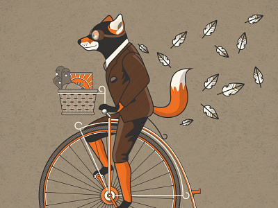 Fantastic Mr. Fox on a Pennyfarthing