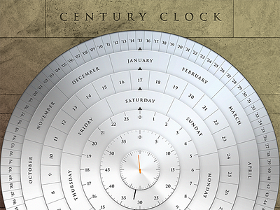 Century Clock analog centuries clock dates days hours long now minutes months seconds time timepiece
