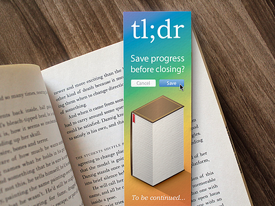 Bookmark book bookmark mark print reading save tldr to be continued