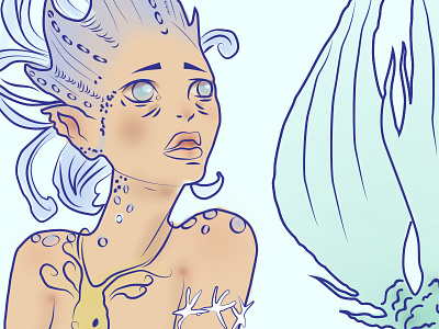 Mermaid faerie illustration mermaid woman