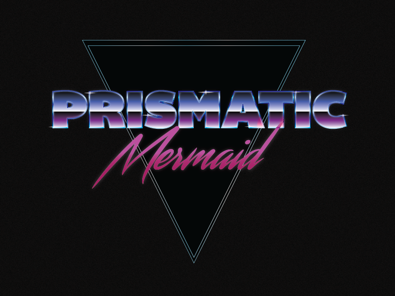 Prismatic Mermaid Logo - WIP vectors illustrator prism typography eighties mermaid logo