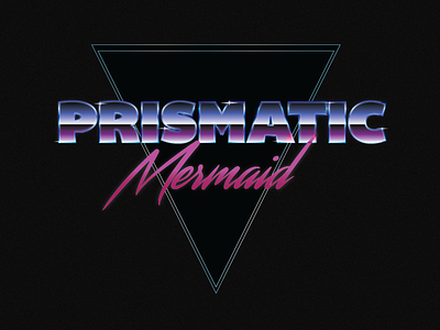 Prismatic Mermaid Logo - WIP eighties illustrator logo mermaid prism typography vectors