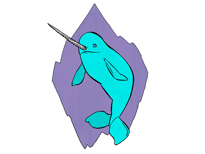 Narwhal blue colorful cute digital art illustration narwhal ocean life redbubble sea life unicorn whale