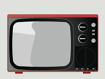 Vintage Television boob tube red screen t v television telly vector art vintage