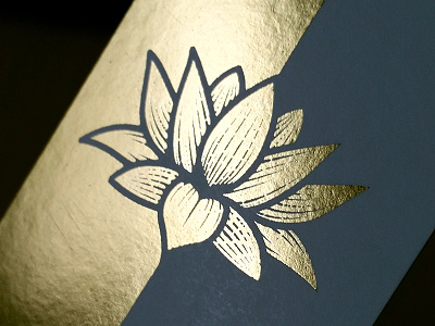 Gold Foil Lotus Business Card branding business card flower foil gold leaf lotus yoga yogi