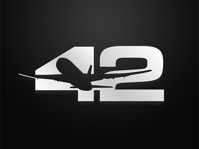42 42 clean jet negative space numbers plane turbo typography