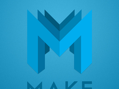 Make Things blue create design logo m make mark perspective typography